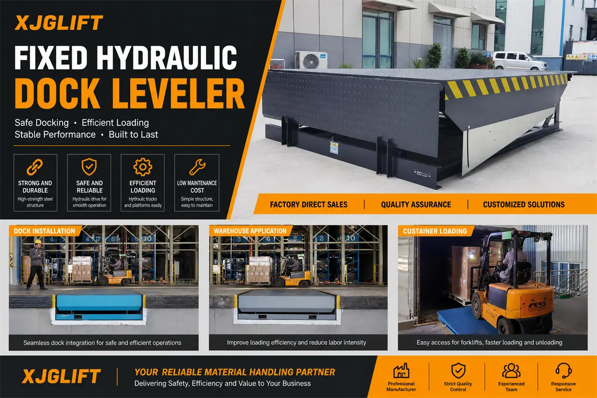 Fixed dock leveler cylinder and underside structure